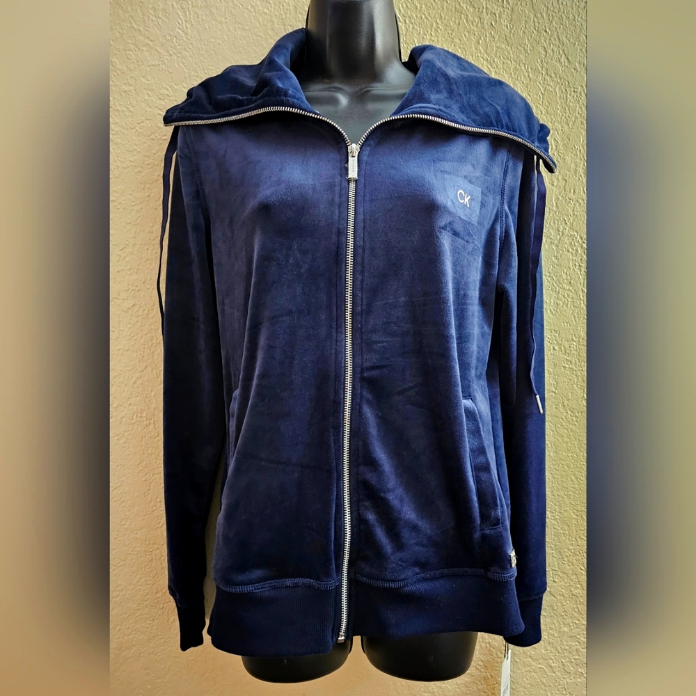 Calvin Klein Velour Zip Up Track Jacket
